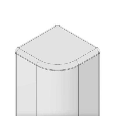 60-220-2 MODULAR SOLUTIONS POLYAMIDE PART END CAP 32MM X 32MM ROUND CORNER LIGHT GRAY